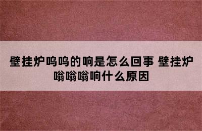 壁挂炉呜呜的响是怎么回事 壁挂炉嗡嗡嗡响什么原因